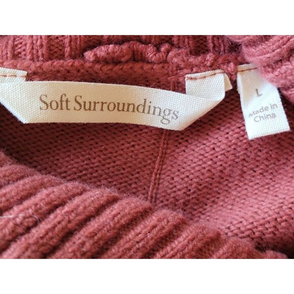 Soft Surroundings Oversized Button-Back Sweater L Turtleneck Pullover 45% Polya - Picture 4 of 8